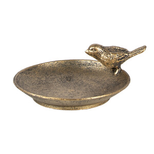 Bol decorativ Pasare metal auriu 10x9x4 cm