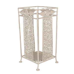 Suport umbrele metal alb patinat 24x24x49 cm