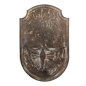 Ghiveci flori fier maro vintage 23x10x36 cm