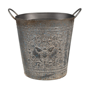 Ghiveci flori metal gri 35x22x32 cm