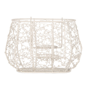 Cos fier alb 24x14x16/28 cm
