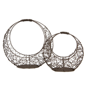 Set 2 cosuri fier maro 30x10x28 cm, 22x8x20 cm