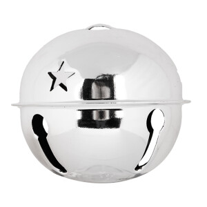 Set 12 ornamente brad Clopotei metal argintiu 5x4 cm