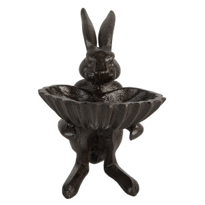 Hranitoare pasari fier maro Iepuras 16x13x17 cm