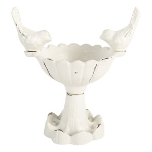 Hranitoare pasari fier alb 14x10x15 cm