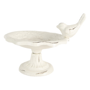 Hranitoare pasari fier alb vintage 14x12x11 cm