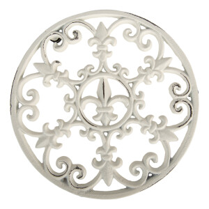 Suport vase fierbinti fier alb vintage Ø 18x2 cm