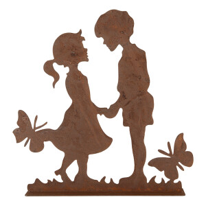 Figurina Copii metal maro 25x5x25 cm