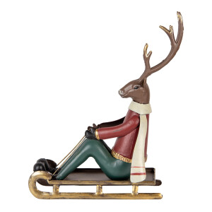Figurina Ren cu Sanie metal multicolor 27x10x31 cm