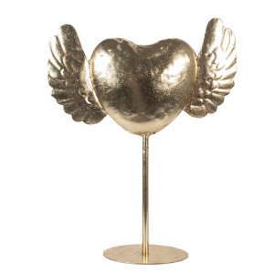 Decoratiune Inimioara metal auriu 38x11x47 cm