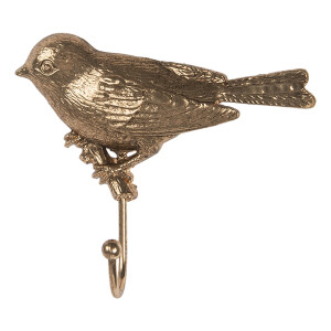 Cuier perete metal auriu Pasare 13x4x11 cm