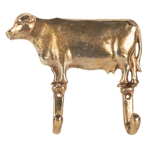 Cuier perete metal auriu Vacuta 17x4x15 cm