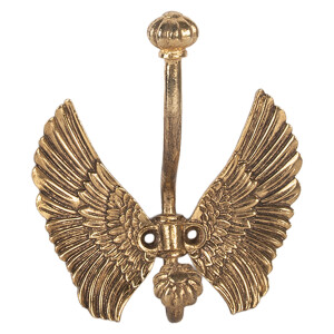 Cuier perete Aripi Inger metal auriu 12x6x13 cm