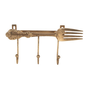 Cuier perete metal auriu 18x4x9 cm