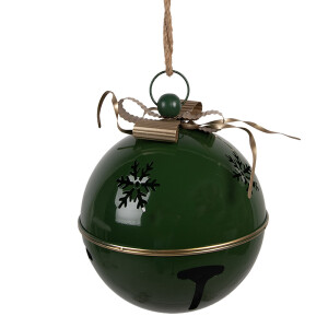 Clopotel Craciun metal verde auriu Ø 31x35 cm