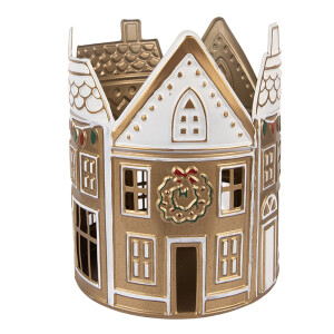 Candela Craciun Casuta Turta Dulce metal multicolor Ø 18x22 cm