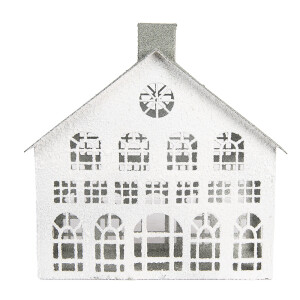 Casuta metal alb gri 34x16x34 cm
