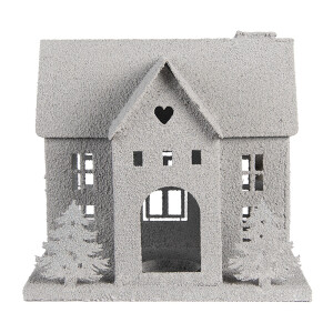 Casuta Craciun metal gri 26x17x24 cm