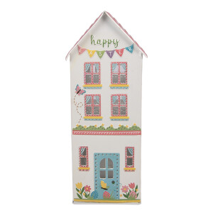 Casuta decorativa metal multicolor 11x12x28 cm
