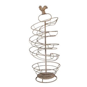 Suport oua metal maro vintage Ø 18x44 cm