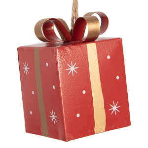 Ornament brad Craciun Cadou metal multicolor 5x5x8 cm