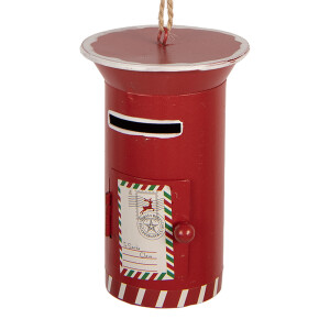 Ornament brad Craciun Cutie Postala metal multicolor Ø 7x11 cm