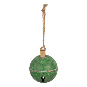 Clopotel Craciun metal auriu verde Ø 16x18 cm