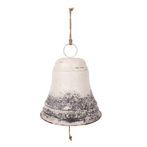 Clopotel Craciun metal alb gri vintage Ø 42x46 cm