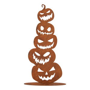 Decoratiune Halloween Dovleci metal maro 15x20x40 cm