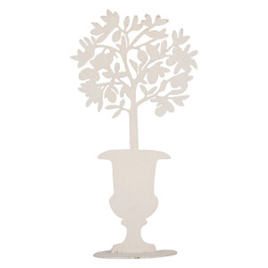 Decoratiune Floare metal alb vintage 16x10x29 cm
