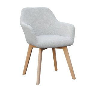 Fotoliu de design textil gri lemn fag Clorin 56x60x82 cm