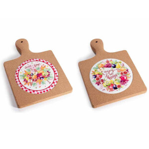 Set 2 suporturi vase fierbinti pluta ceramica multicolora 2 x 19 x 28,5 H