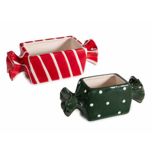 Set 2 boluri Acadele ceramica multicolora cm 22,5 x 9 x 7,5 H, 21 x 8,5 x 8,5 H