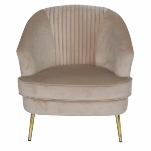 Fotoliu catifea crem 72 x 68 x 80 cm