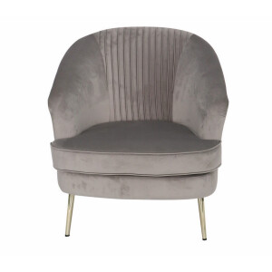 Fotoliu catifea gri 72 x 68 x 80 cm