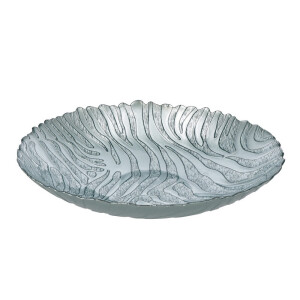Bol sticla argintie 40 x 8 cm
