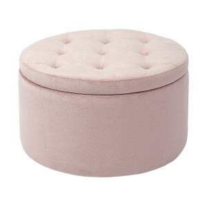 Taburet catifea roz 60 x 35 cm