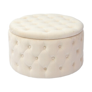 Taburet catifea bej 70 x 42 cm