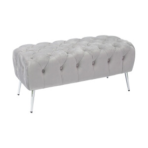 Bancuta catifea gri 100 x 42 x 45 cm