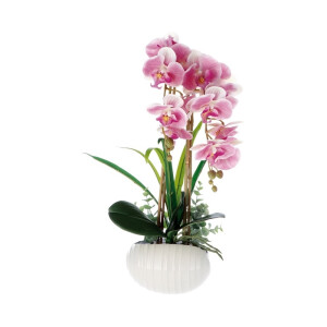 Orhidee artificiala roz in ghiveci 16,5 x 46 cm