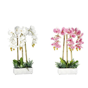 Set 2 Orhidee artificiale in ghiveci 25 x 10 x 62 cm