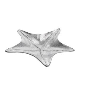 Platou decorativ metal argintiu Stea de Mare 39 x 39 cm