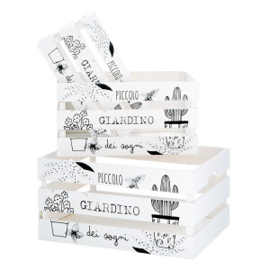 Set 3 cutii depozitare,lemn alb negru 30 x 20 x 16, 35 x 25 x 18, 40 x 30 x 20 cm