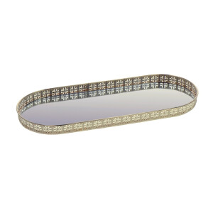 Tava decorativa metal auriu 43 x 17 cm