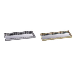 Set 2 tavi decorative metal auriu argintiu 40 x 16 cm