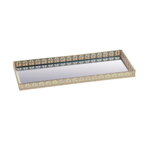Tava decorativa metal auriu 40 x 16 cm