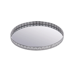  Tava decorativa metal argintiu 35 cm