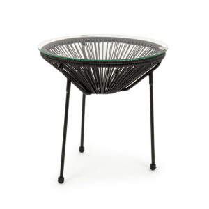 Masuta otel textil negru Parker Ø50x50h 