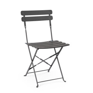 Set 2 scaune gradina otel gri Yasmine 42x48x81h