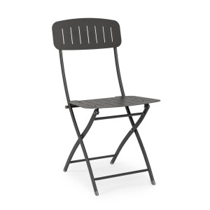 Set 2 scaune gradina otel gri charcoal Yasmine 44x50x85h